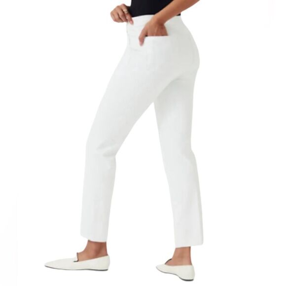 Spanx Womens On-the-Go Slim Straight Ankle Pant 20372R Classic White Medium 148 - Picture 2 of 12